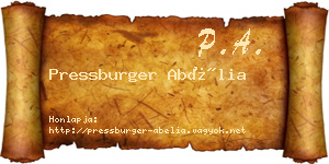 Pressburger Abélia névjegykártya